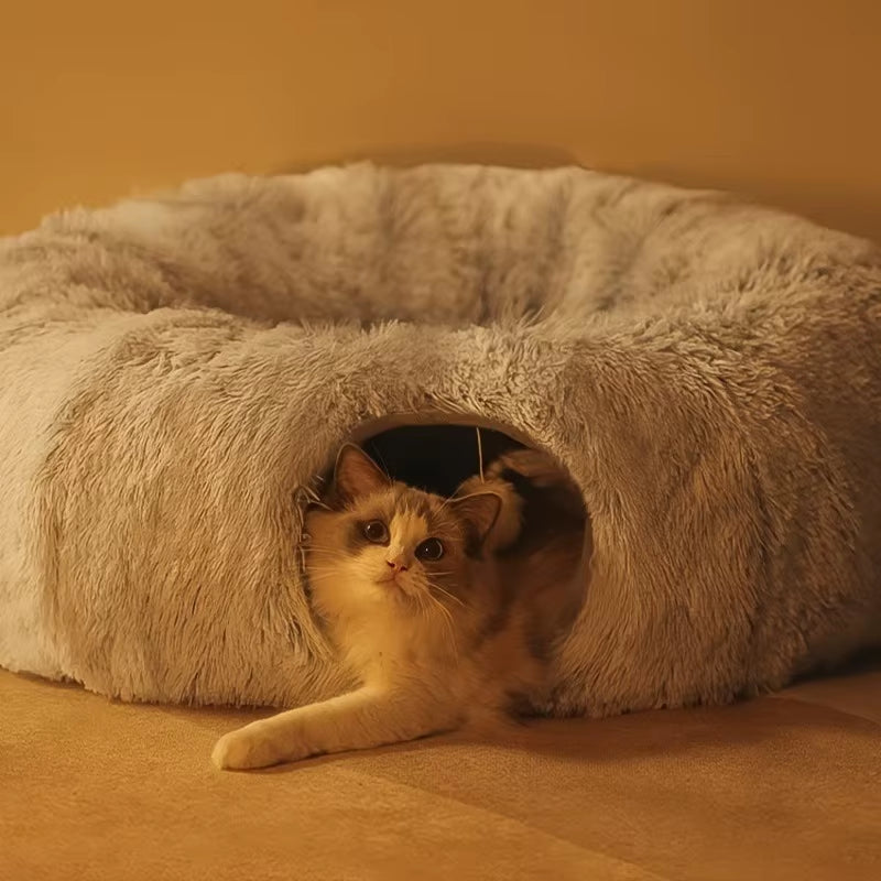 2 In 1 Round Cat Tunnel Bed