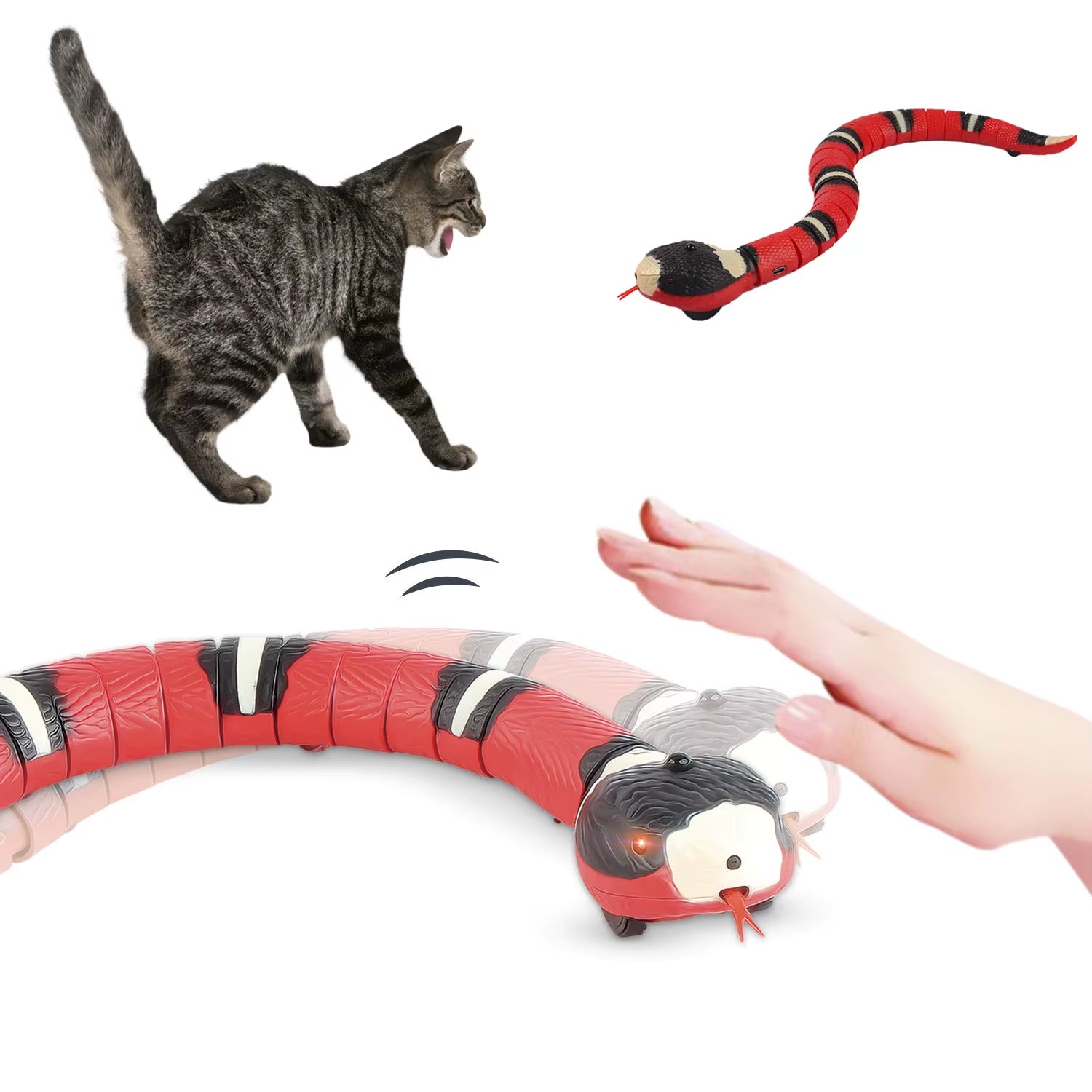 Smart Sensing Snake Cat Toy