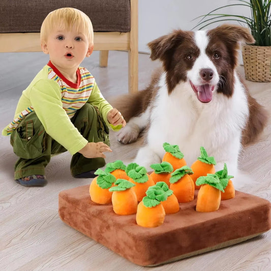 Carrot Farm Interactive Plush Dog Toy