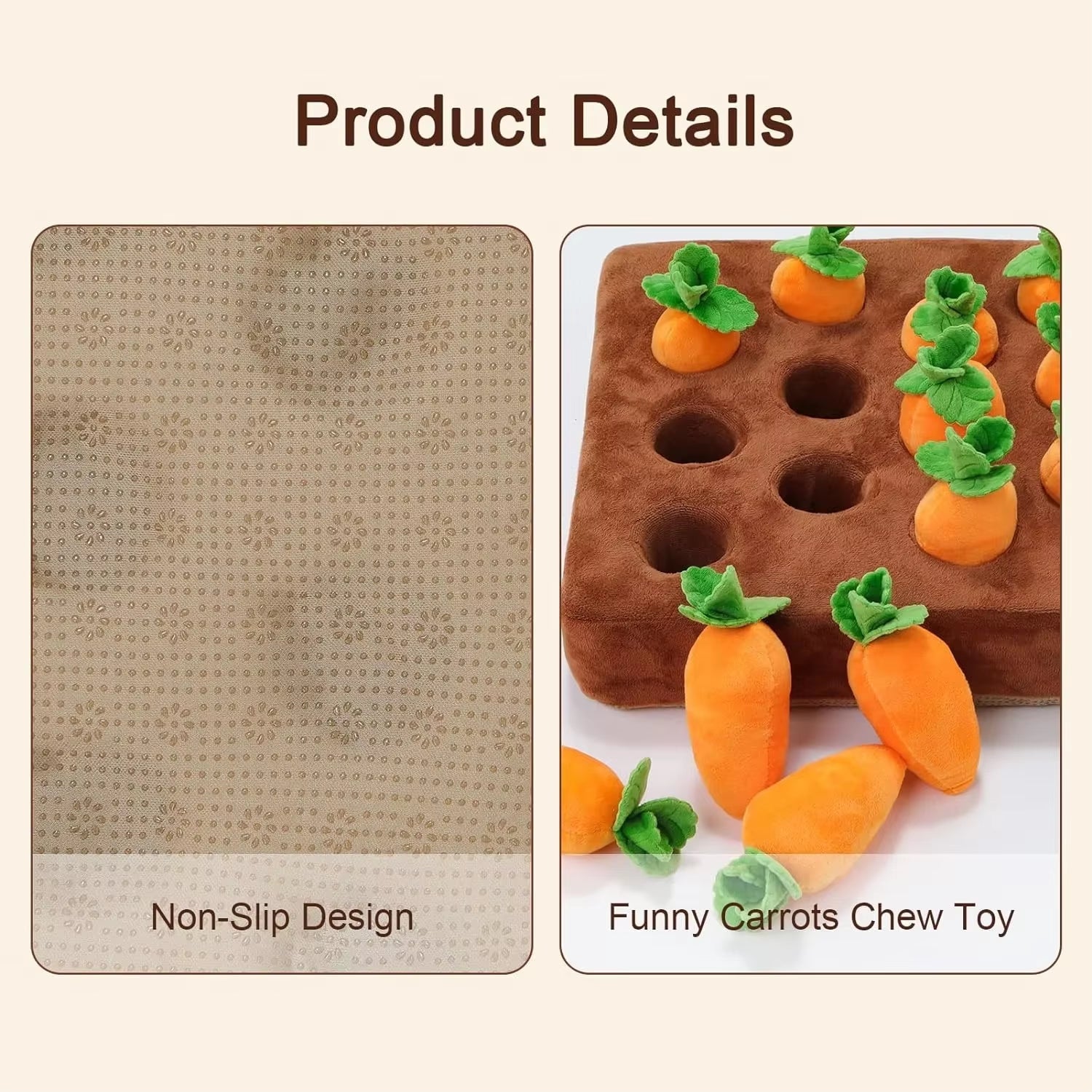 Carrot Farm Interactive Plush Dog Toy