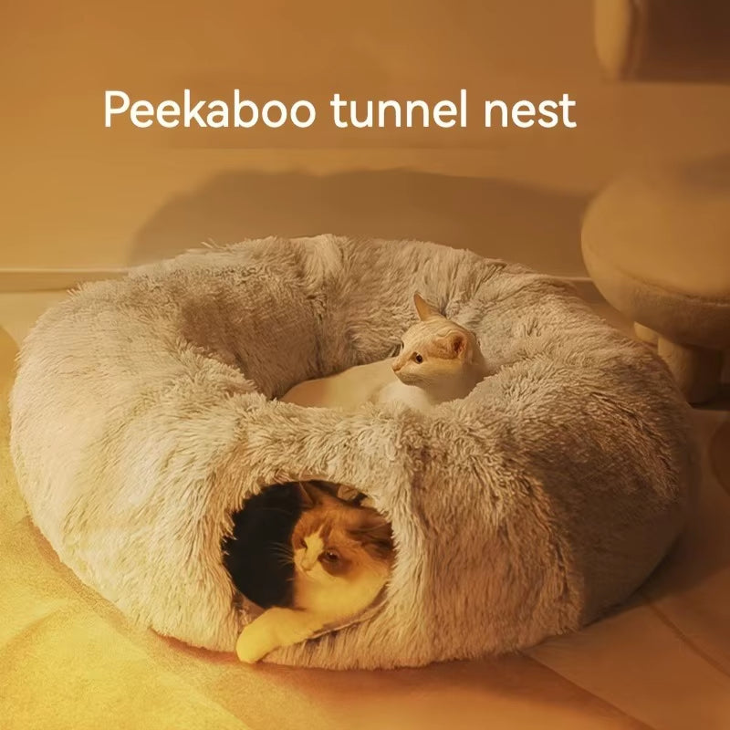 2 In 1 Round Cat Tunnel Bed